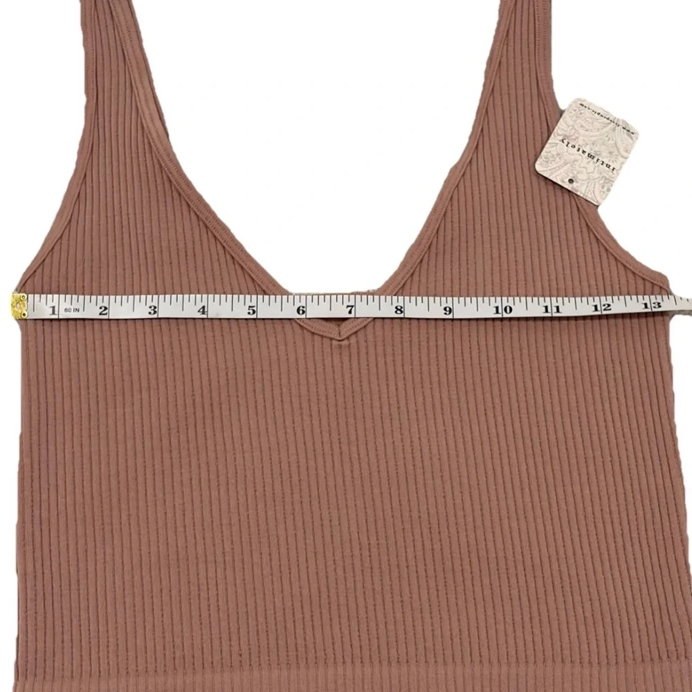 Free People Intimately Solid Rib Brami Size XS / S Almond Beige Nude NWT NEW - Picture 7 of 8